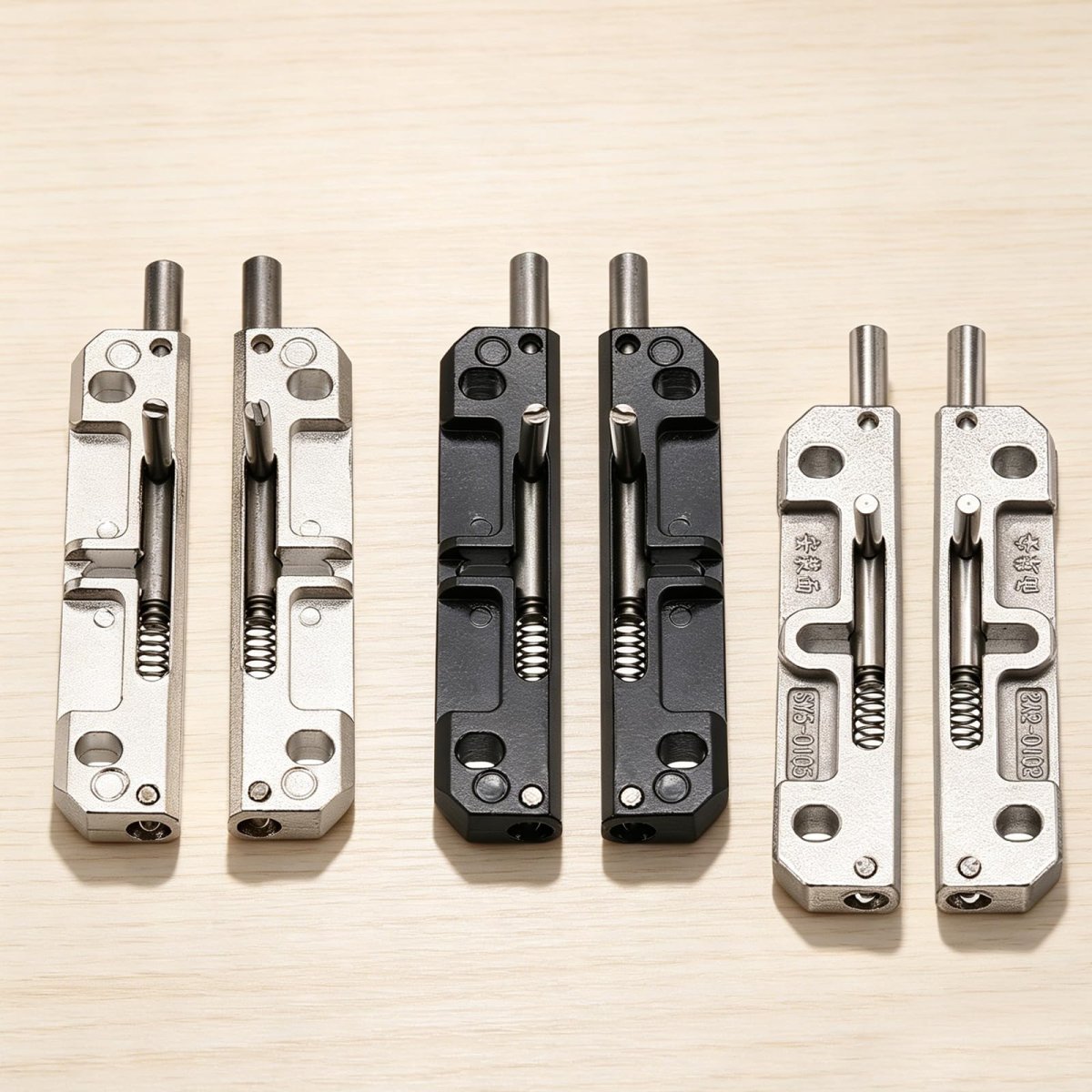 Spring Loaded Barrel Bolt Latch 4 Pack Silver Stainless Steel Normally Locked Gate For Industrial Equipment Cabinets And