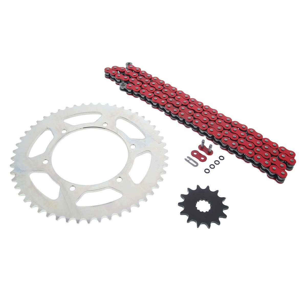 Red O Ring Chain Sprocket Silver Fits 1999-2001 Yamaha Wr400f 14 52 120l