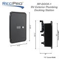 Rv Docking Station Recessed Water And Utility Panel With Quick Connect Shower City Tank Fill Dual Coax Connections Black