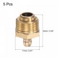 Uxcell Brass Straight Grease Fitting G3 8 Thread 17mm Width Hydraulic Accessories 5pcs