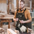 Briteree Woodworking Aprons For Men Waxed Canvas Tool With 9 Pockets Shop Apron Woodworkers Size S To Xxl Black 