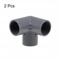 Uxcell 3-way Elbow Pvc Pipe Fitting Furniture Grade 25mm Size Tee Corner Fittings Gray 2pcs