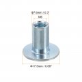 Uxcell M6 T-nuts 24pcs Carbon Steel Tee Nut Round Base Weld Nuts 15mm Height Through Hole Flange Insert Female Thread Plate