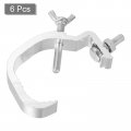 Uxcell Light Truss Clamps 0 8 W Stage Lighting Pipe C Clamp Pure Aluminum For 1 18-2 05 Od Tube Max Load 20lb 6pcs