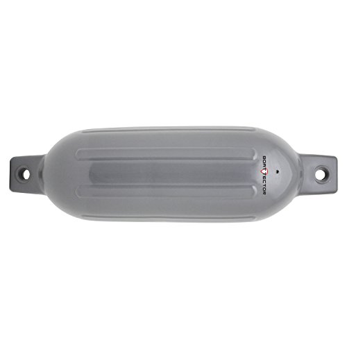 Boattector Inflatable Fender Value 2 Pack 4 5 X 16 Gray With Two 3 8 In Ft Lines Model 3006 7444