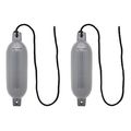 Boattector Inflatable Fender Value 2 Pack 4 5 X 16 Gray With Two 3 8 In Ft Lines Model 3006 7444