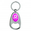 Graphics More Personalized Custom 1 Line Dachshund Wiener Dog Love Heart Keychain Chrome Metal Spinning Oval Bottle Opener