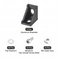 8set Inside Corner Bracket Gusset Kits 28x28x20mm 2028 Angle Connector For European 2020 Series Aluminum Profile Black 16 X