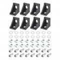 Uxcell 8set Inside Corner Bracket Gusset Kits 28x28x20mm 2028 Angle Connector For European 2020 Series Aluminum Profile Black
