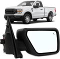 Passenger Side Towing Mirror For Ford F150 2021 2022 2023 2024 Power Adjusted Heated Rh Replacement With Black Cap Housing And 