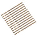 12pcs Jobber Drill Bits 1 5mm 0 059 Black Nitride Gold Titanium Coated M2 High Speed Steel Hss Twist For Stainless Aluminum 