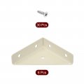Uxcell 6pcs Angle Corner Brackets 65x19x65mm Cold Rolled Steel Braces Joining Support With Screws For Desk Bed Edge Beige