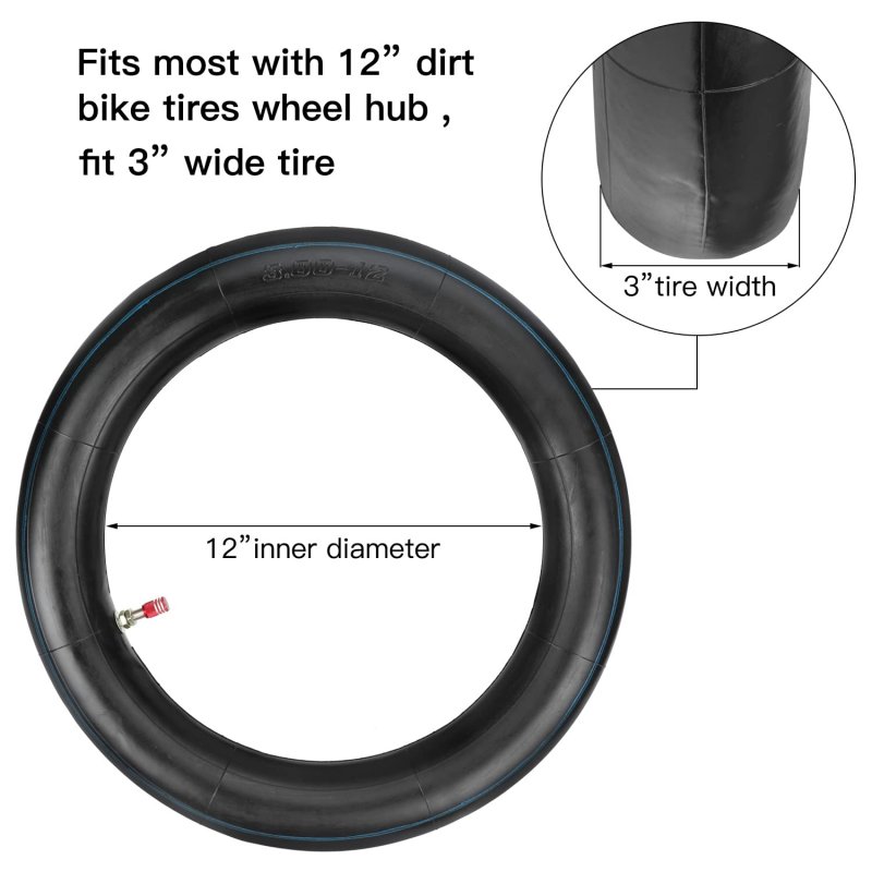Rear Inner Tube 80 100-12 3 00-12 For Pit Dirt Bike Fits Ssr Klx110 Pw80 Ttr90 Xr50 Crf50 Drz110 And Qg-214 2 Pack With Valve