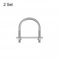 Uxcell Round U-bolts 2 Sets 44mm 1 73 Inner Width 62mm Length M6 304 Stainless Steel U Clamp Bolt With Nuts Washers And Plates