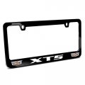 Ipick Image Made For Cadillac Xt5 Dual Crest Logo In Full-color Black Metal License Plate Frame