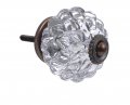 Shabby Restore Faceted Round Decorative Glass Knob With Bronze Hardware For Cabinets Drawers Furniture Pack Of 10 