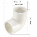 Uxcell Pvc Pipe Fitting 20mm Slip Socket 90 Degree Elbow Coupling Connector White 2pcs