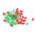 New Lon0167 50pcs Red Green Diffused Emitting Diode Emission Tube Leds Component Rot Grn Diffundierte Emittierende 
