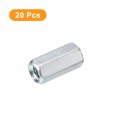 Uxcell 20pcs M4x8x15mm Coupling Nuts Galvanized Carbon Steel Hex Threaded Rod Coupler For Furniture Electronic Industrial