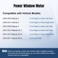 Front Passenger Side Power Window Lift Motor For Mazda 3 Cx-7 5 6 Cx-9 Rx-8 2003-2015 Part Number 742-802