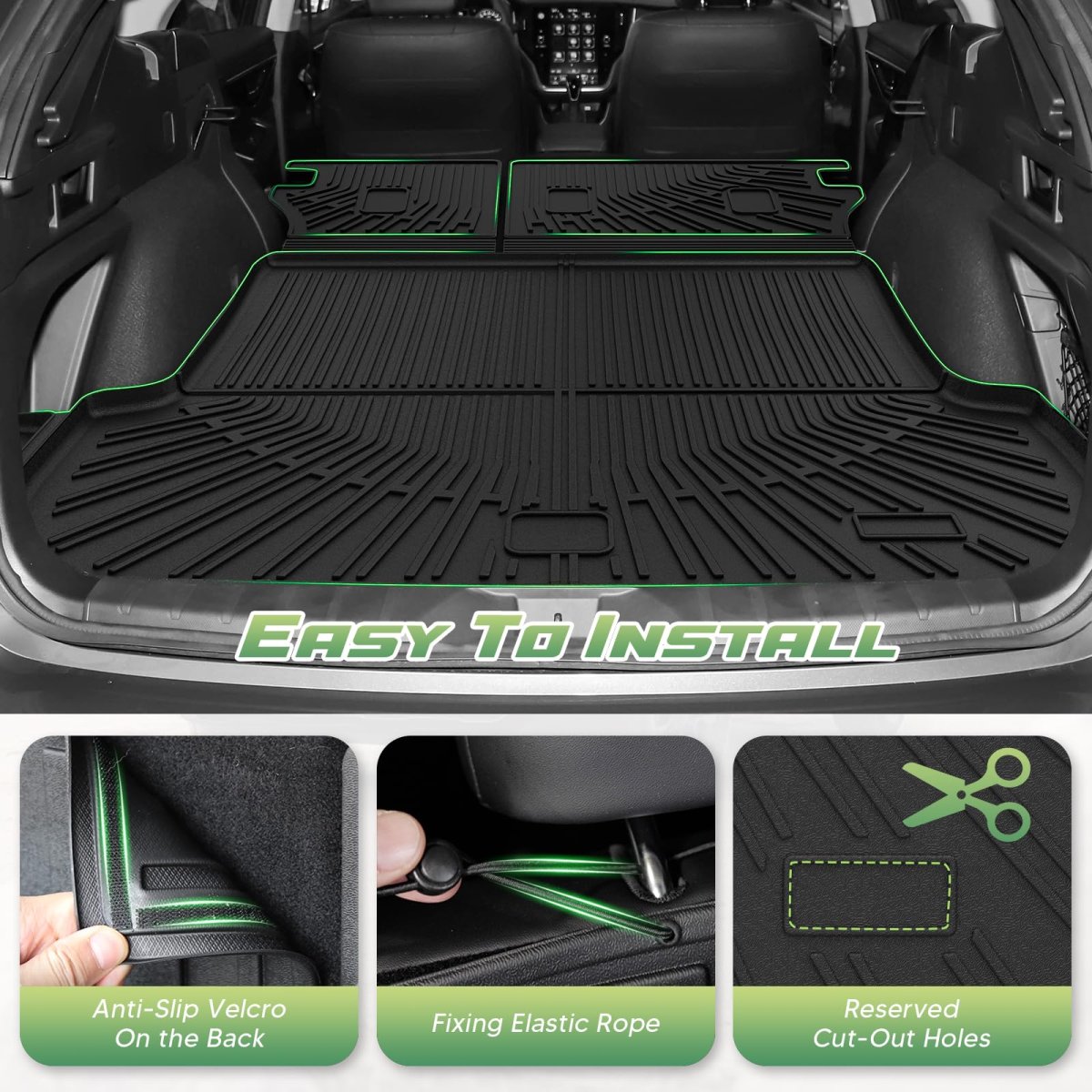 Outback Floor Mats Car For Subaru 2020-2025 All Weather Full Set Cargo Liner With Backrest Mat Accessories Heavy Duty