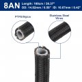 X Autohaux An8 1 2 Meter 3ft Universal Braided Ptfe Nylon Stainless Steel For E85 Car Oil Fuel Gas Line Hose