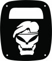 Jeeptails Skull Beret Tail Lamp Light Covers For Jeep Wrangler Yj And Tj Black Set Of 2 