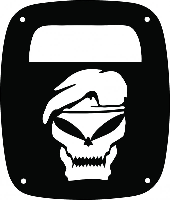 Jeeptails Skull Beret Tail Lamp Light Covers For Jeep Wrangler Yj And Tj Black Set Of 2