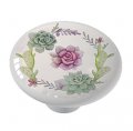 Gotham Decor Southwestern Cactus Flower Wreath Ceramic Drawer Knob 