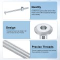 4pcs Bed Frame Bolts M6 X 90mm Hex Socket Head Screws Barrel Nuts Bunk Furniture With Rice-shaped Nut For Chairs Cots Silver