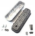 1965-95 For Chevy 454 502 Tall Aluminum Valve Cover W Hole Flame Black E41109bk 