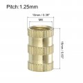 Uxcell Knurled Insert Nuts 16pcs M8 X 16mm L 10mm Od Thread Printing Brass Female Threadeds Heat Set Insert Embedment