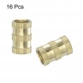 Uxcell Knurled Insert Nuts 16pcs M8 X 16mm L 10mm Od Thread Printing Brass Female Threadeds Heat Set Insert Embedment
