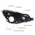 Black Housing Amber Corner Projector Headlight Head Lamps Tool Kit Compatible With Subaru Outback Legacy 10-14