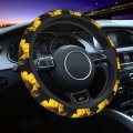Foruidea Thick Gray Bee Sunflower Car Steering Wheel Cover Neoprene Automotive Anti Slip And Sweat Absorption Auto Wrap Fit