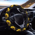 Foruidea Thick Gray Bee Sunflower Car Steering Wheel Cover Neoprene Automotive Anti Slip And Sweat Absorption Auto Wrap Fit