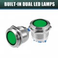 X Autohaux 5pcs Led Indicator Light 22mm 230v Ac Metal Shell Waterproof Pilot Dash Signal Lamp For Car Truck Interior Green