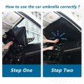 Oarencol Leopard Skin Windshield Sun Shade Animal Print Car Foldable Umbrella Sunshade Blocks Uv Rays Heat Keep Vehicle Cool 58