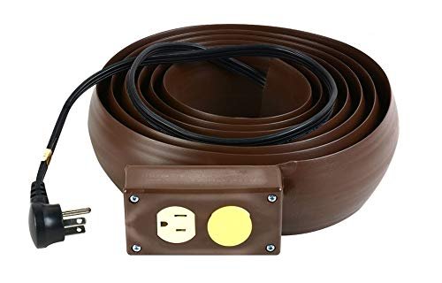 Electriduct Lay Flat Electrical Power Extension Cord Cover Cable Protector 8 Feet Brown