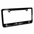 Ipick Image Made For Ford Mustang Script Dual Logos Black Metal License Plate Frame