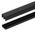 Plastic Upper And Lower Window Sliding Track Set For Glass Cabinet Closet Door Fit 15 64 In Thick Panel 1 3 Ft X 19 32 Black 