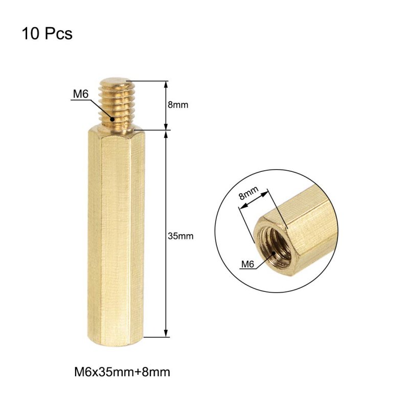 M6x35mm 8mm Male Female Brass Hex Pcb Motherboard Spacer Standoff For Fpv Drone Quadcopter Computer And Circuit Board 10 Pieces