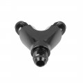 Uxcell Car 3 Way Black Aluminum Alloy An6 Swivel Oil Fuel Hose Line End Fitting Adapter