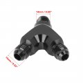 Uxcell Car 3 Way Black Aluminum Alloy An6 Swivel Oil Fuel Hose Line End Fitting Adapter