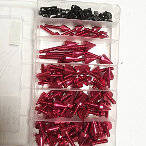 Universal Red Spike Fairing Bolt Kit Screws Sportbike Pack For Yzf R1 R6 R6s B00ywcgve6