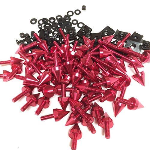 Universal Red Spike Fairing Bolt Kit Screws Sportbike Pack For Yzf R1 R6 R6s B00ywcgve6
