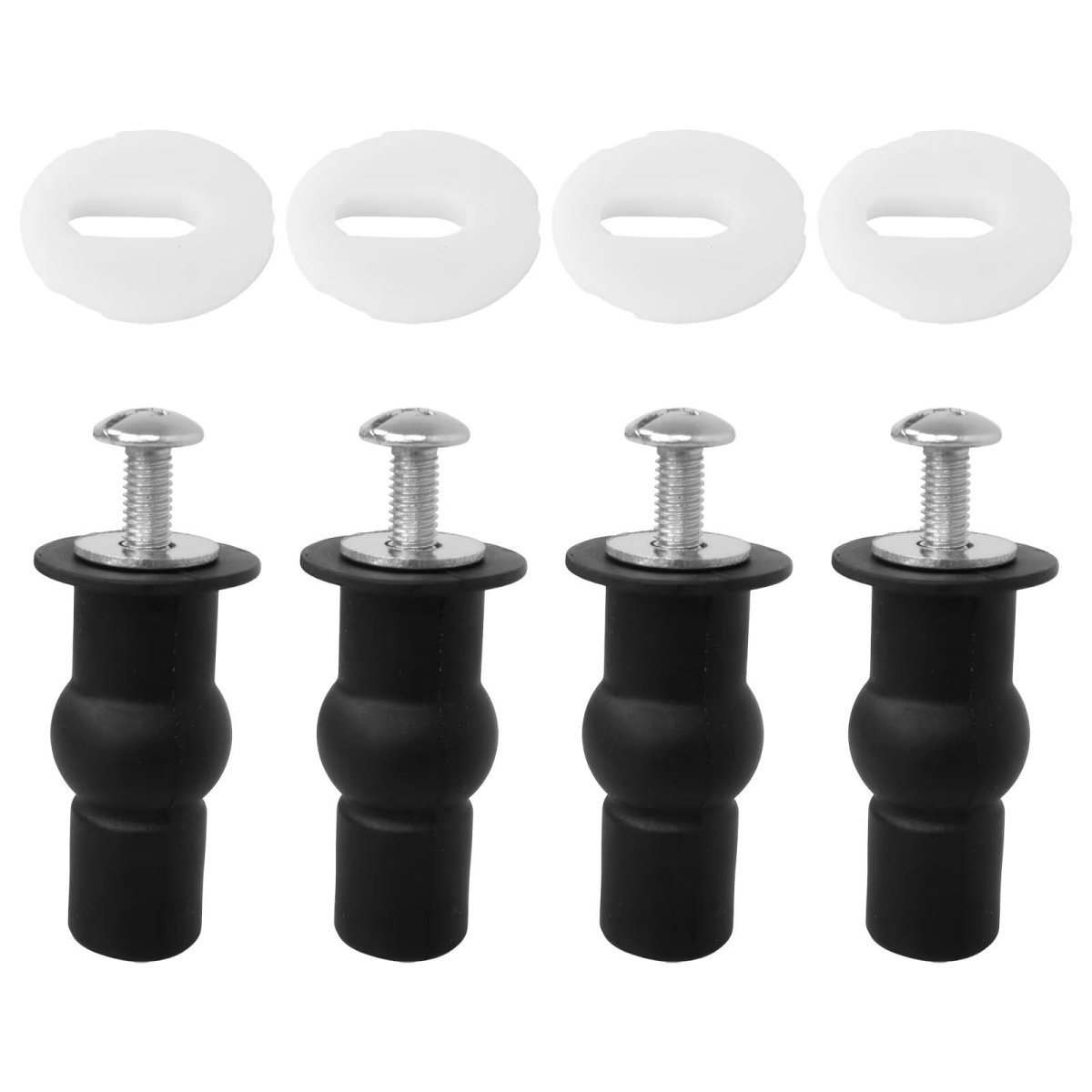 Toilet Seat Hinge Screws Kit 4 Pack Stainless Steel Bolts With Rubber Expansion Nuts For 14 To 16mm Holes Top Fix Installation