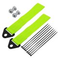 2 Set Front Bumper Car Tow Strap Trim Trailer Belt With Rope Hook Nylon Green 