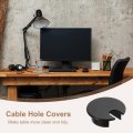 Uxcell 4pcs Cable Hole Cover 1-3 8 35mm Zinc Alloy Desk Wire Cord Grommet For Office Computer Organizer Black