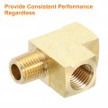 Uxcell Brass Tee Pipe Fitting 1 4 X Npt 3 Way T-connector Coupler Adapter For Gas Transport Connect Pipelines Pcs